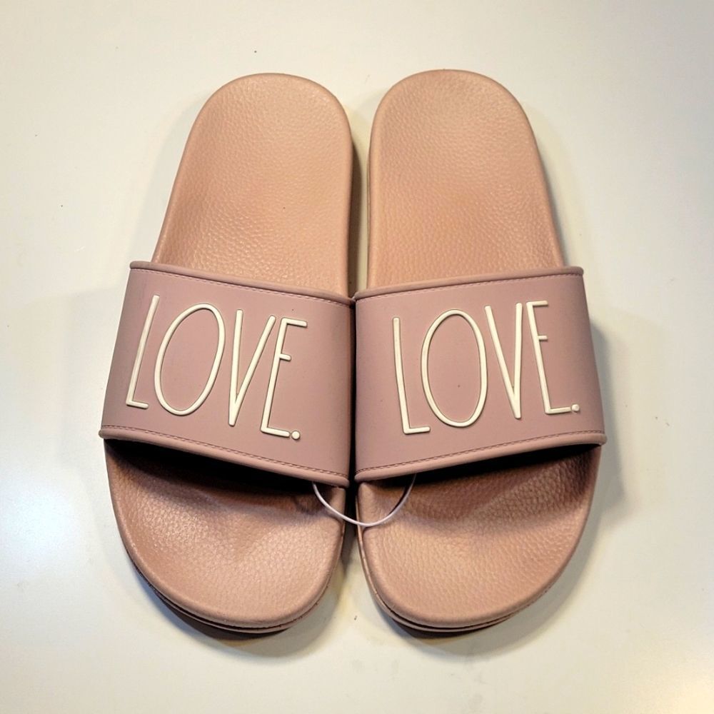 BRAND NEW RAE DUNN LOVE SLIDES SANDAL